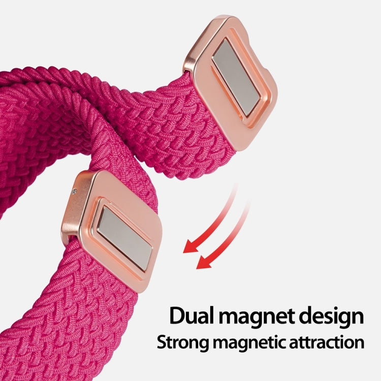 For Apple Watch SE 2023 44mm DUX DUCIS Mixture Pro Series Magnetic Buckle Nylon Braid Watch Band(Raspberry Color) - Watch Bands by DUX DUCIS | Online Shopping South Africa | PMC Jewellery | Buy Now Pay Later Mobicred