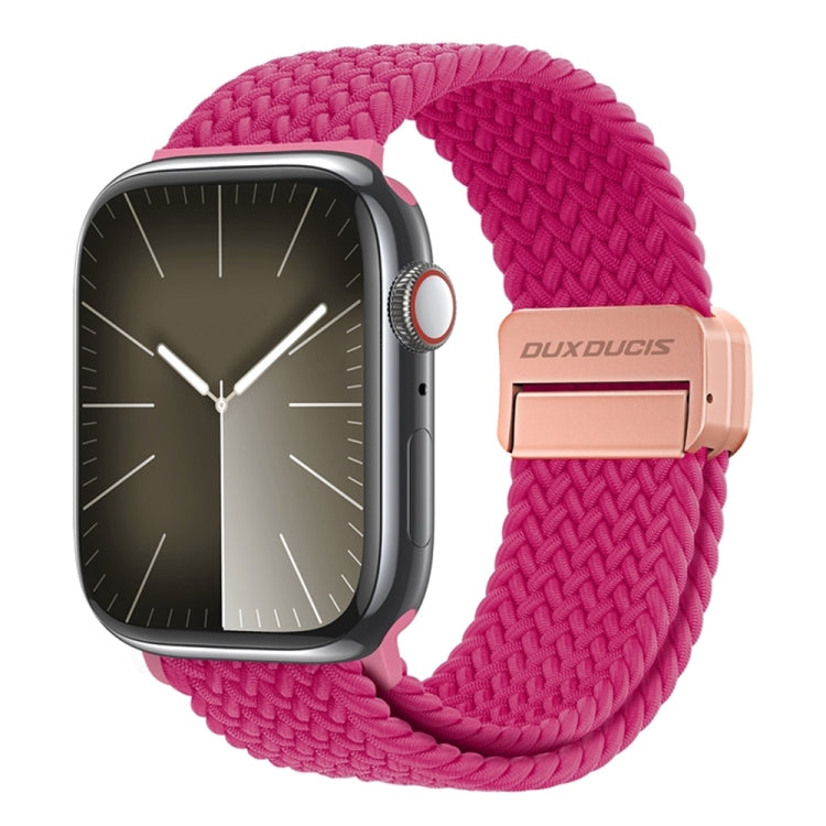 For Apple Watch SE 2023 40mm DUX DUCIS Mixture Pro Series Magnetic Buckle Nylon Braid Watch Band(Raspberry Color) - Watch Bands by DUX DUCIS | Online Shopping South Africa | PMC Jewellery | Buy Now Pay Later Mobicred