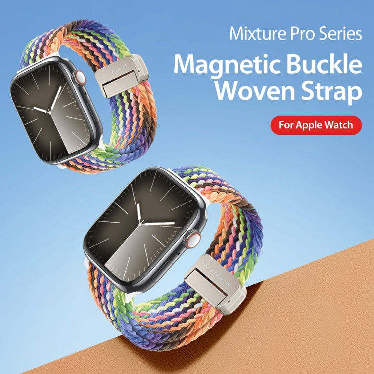 For Apple Watch SE 2023 40mm DUX DUCIS Mixture Pro Series Magnetic Buckle Nylon Braid Watch Band(New Rainbow) - Watch Bands by DUX DUCIS | Online Shopping South Africa | PMC Jewellery | Buy Now Pay Later Mobicred