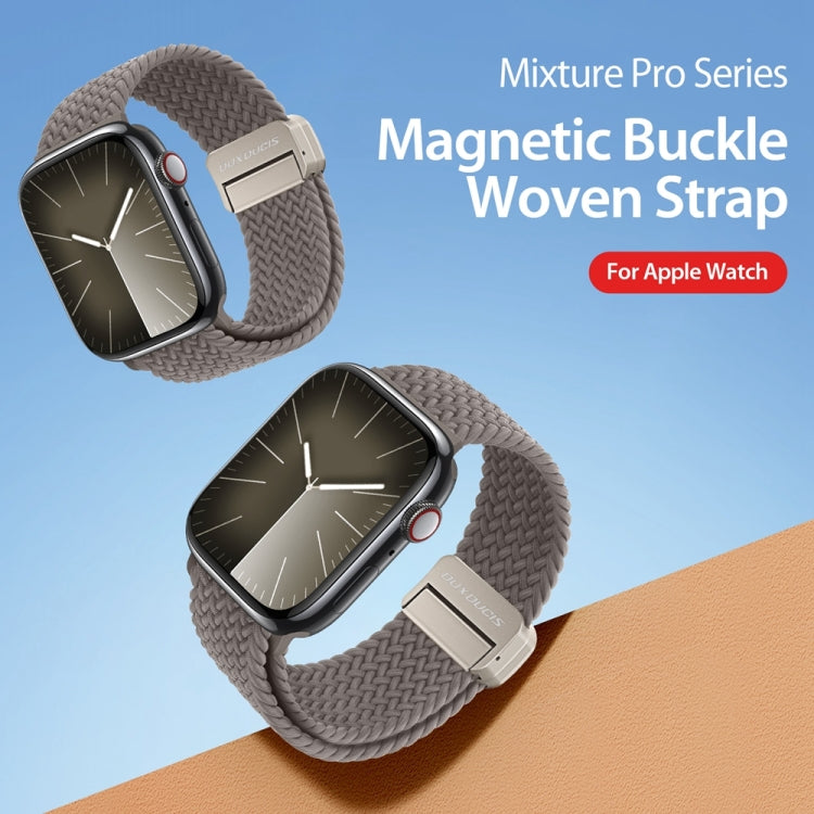 For Apple Watch Series 9 41mm DUX DUCIS Mixture Pro Series Magnetic Buckle Nylon Braid Watch Band(Clay) - Watch Bands by DUX DUCIS | Online Shopping South Africa | PMC Jewellery | Buy Now Pay Later Mobicred