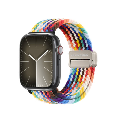 For Apple Watch Series 9 41mm DUX DUCIS Mixture Pro Series Magnetic Buckle Nylon Braid Watch Band(Rainbow) - Watch Bands by DUX DUCIS | Online Shopping South Africa | PMC Jewellery | Buy Now Pay Later Mobicred