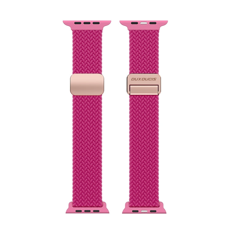 For Apple Watch Series 9 41mm DUX DUCIS Mixture Pro Series Magnetic Buckle Nylon Braid Watch Band(Raspberry Color) - Watch Bands by DUX DUCIS | Online Shopping South Africa | PMC Jewellery | Buy Now Pay Later Mobicred