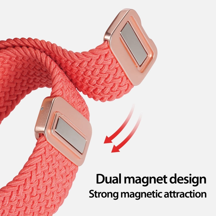 For Apple Watch Series 8 41mm DUX DUCIS Mixture Pro Series Magnetic Buckle Nylon Braid Watch Band(Guava) - Watch Bands by DUX DUCIS | Online Shopping South Africa | PMC Jewellery | Buy Now Pay Later Mobicred