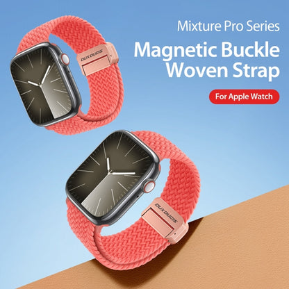 For Apple Watch Series 8 45mm DUX DUCIS Mixture Pro Series Magnetic Buckle Nylon Braid Watch Band(Guava) - Watch Bands by DUX DUCIS | Online Shopping South Africa | PMC Jewellery | Buy Now Pay Later Mobicred