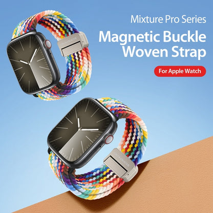 For Apple Watch Series 8 45mm DUX DUCIS Mixture Pro Series Magnetic Buckle Nylon Braid Watch Band(Rainbow) - Watch Bands by DUX DUCIS | Online Shopping South Africa | PMC Jewellery | Buy Now Pay Later Mobicred