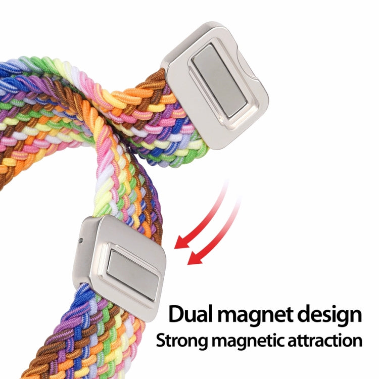 For Apple Watch Series 8 45mm DUX DUCIS Mixture Pro Series Magnetic Buckle Nylon Braid Watch Band(New Rainbow) - Watch Bands by DUX DUCIS | Online Shopping South Africa | PMC Jewellery | Buy Now Pay Later Mobicred