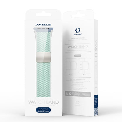 For Apple Watch Series 8 45mm DUX DUCIS Mixture Pro Series Magnetic Buckle Nylon Braid Watch Band(Light Mint) - Watch Bands by DUX DUCIS | Online Shopping South Africa | PMC Jewellery | Buy Now Pay Later Mobicred