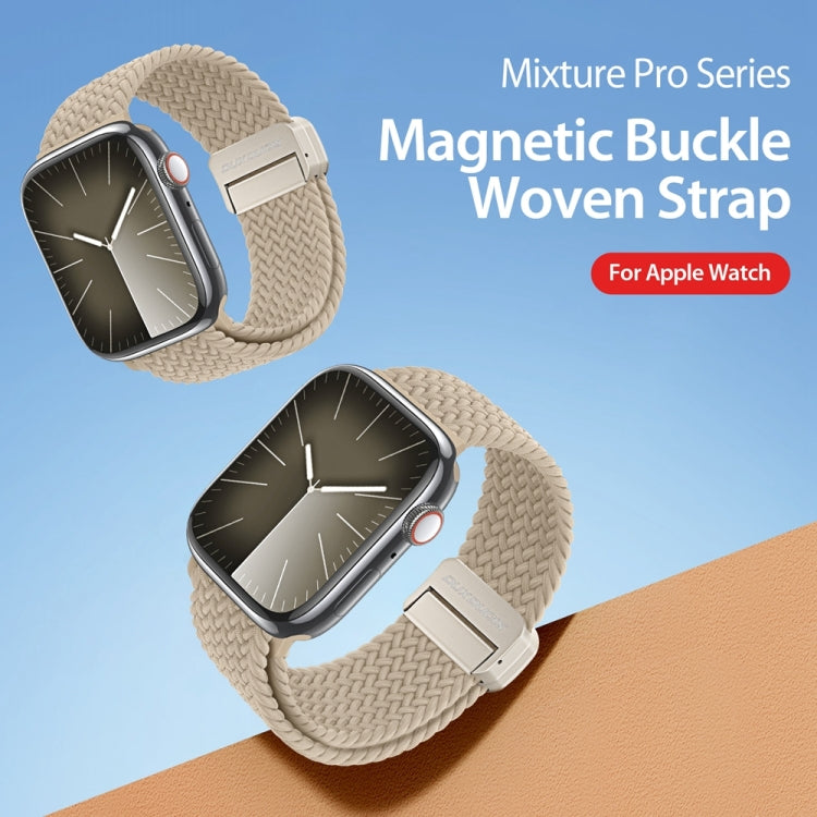 For Apple Watch SE 2022 40mm DUX DUCIS Mixture Pro Series Magnetic Buckle Nylon Braid Watch Band(Beige) - Watch Bands by DUX DUCIS | Online Shopping South Africa | PMC Jewellery | Buy Now Pay Later Mobicred