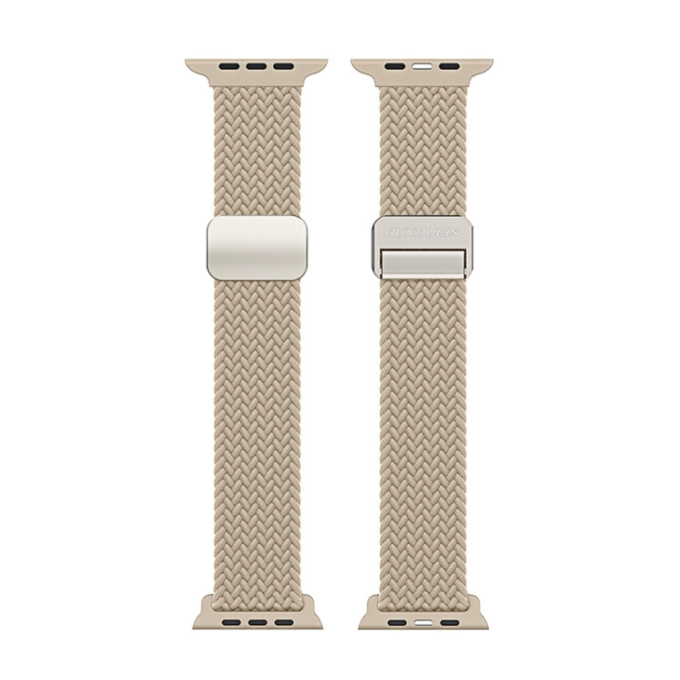 For Apple Watch SE 2022 44mm DUX DUCIS Mixture Pro Series Magnetic Buckle Nylon Braid Watch Band(Beige) - Watch Bands by DUX DUCIS | Online Shopping South Africa | PMC Jewellery | Buy Now Pay Later Mobicred