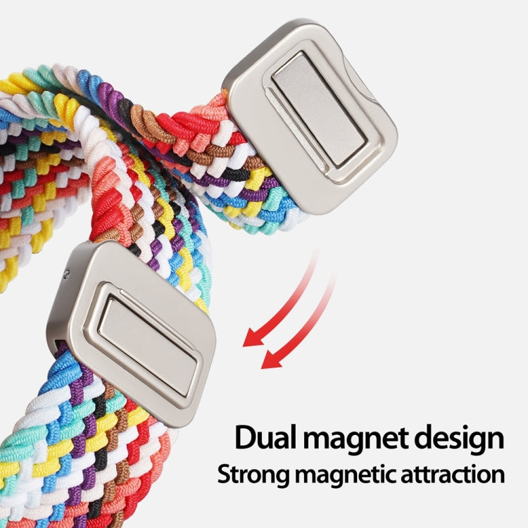 For Apple Watch SE 2022 44mm DUX DUCIS Mixture Pro Series Magnetic Buckle Nylon Braid Watch Band(Rainbow) - Watch Bands by DUX DUCIS | Online Shopping South Africa | PMC Jewellery | Buy Now Pay Later Mobicred