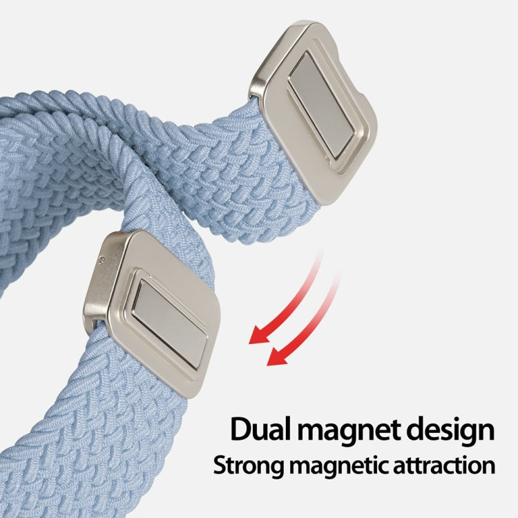 For Apple Watch Series 7 41mm DUX DUCIS Mixture Pro Series Magnetic Buckle Nylon Braid Watch Band(Light Blue) - Watch Bands by DUX DUCIS | Online Shopping South Africa | PMC Jewellery | Buy Now Pay Later Mobicred