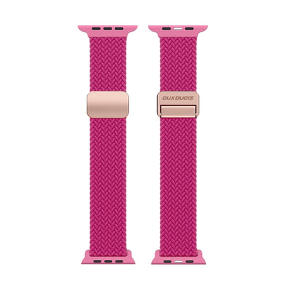 For Apple Watch Series 7 41mm DUX DUCIS Mixture Pro Series Magnetic Buckle Nylon Braid Watch Band(Raspberry Color) - Watch Bands by DUX DUCIS | Online Shopping South Africa | PMC Jewellery | Buy Now Pay Later Mobicred