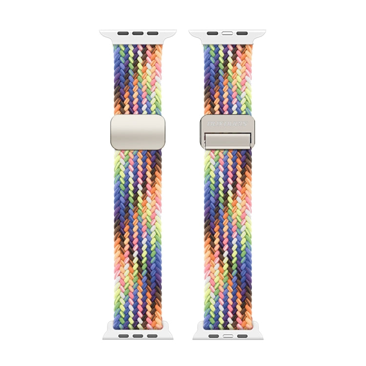 For Apple Watch Series 7 41mm DUX DUCIS Mixture Pro Series Magnetic Buckle Nylon Braid Watch Band(New Rainbow) - Watch Bands by DUX DUCIS | Online Shopping South Africa | PMC Jewellery | Buy Now Pay Later Mobicred