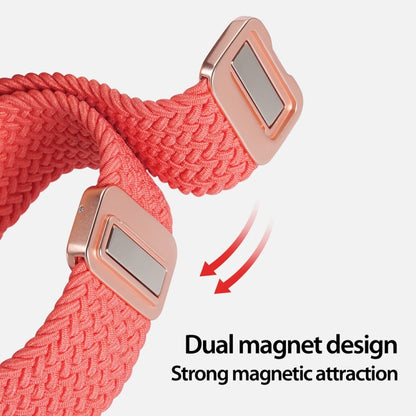 For Apple Watch SE 44mm DUX DUCIS Mixture Pro Series Magnetic Buckle Nylon Braid Watch Band(Guava) - Watch Bands by DUX DUCIS | Online Shopping South Africa | PMC Jewellery | Buy Now Pay Later Mobicred