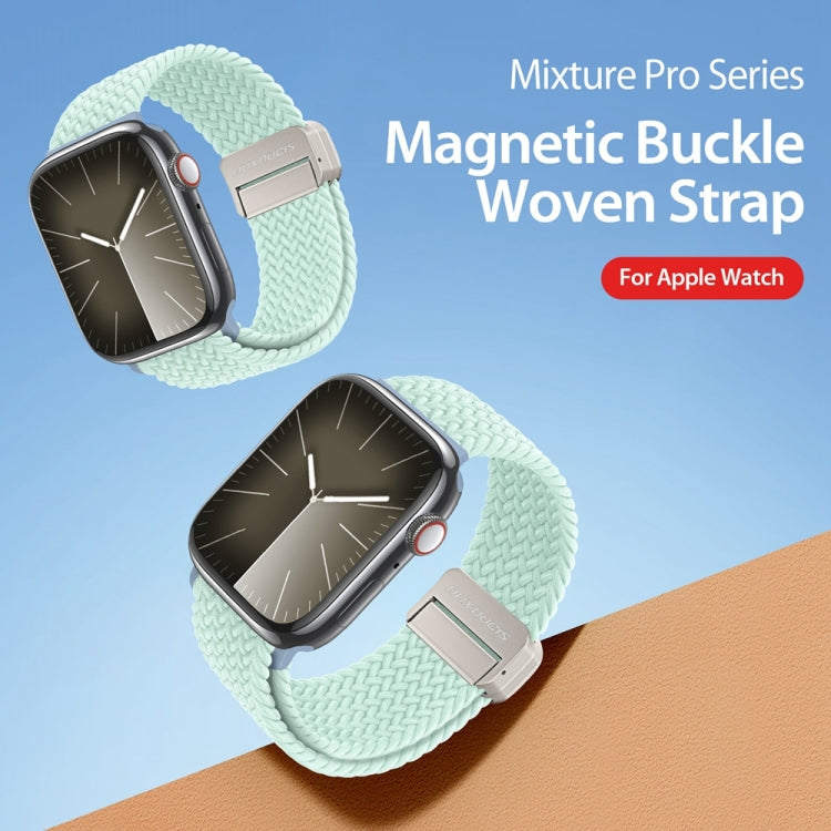 For Apple Watch SE 44mm DUX DUCIS Mixture Pro Series Magnetic Buckle Nylon Braid Watch Band(Light Mint) - Watch Bands by DUX DUCIS | Online Shopping South Africa | PMC Jewellery | Buy Now Pay Later Mobicred