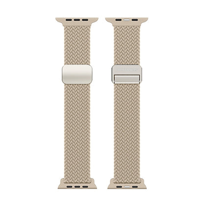 For Apple Watch Series 4 44mm DUX DUCIS Mixture Pro Series Magnetic Buckle Nylon Braid Watch Band(Beige) - Watch Bands by DUX DUCIS | Online Shopping South Africa | PMC Jewellery | Buy Now Pay Later Mobicred