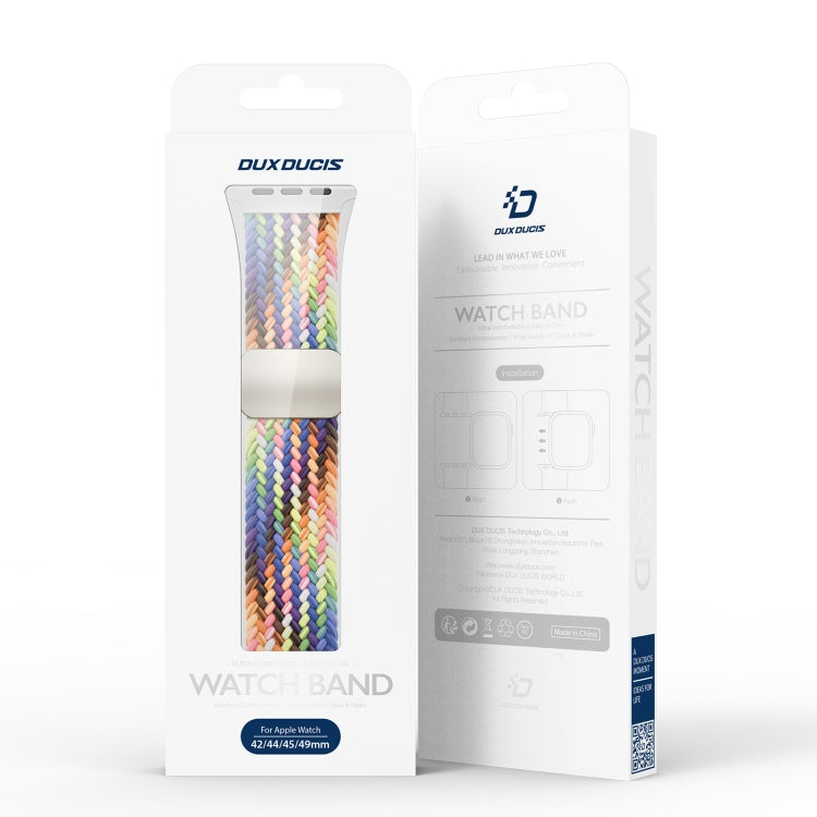 For Apple Watch Series 4 44mm DUX DUCIS Mixture Pro Series Magnetic Buckle Nylon Braid Watch Band(New Rainbow) - Watch Bands by DUX DUCIS | Online Shopping South Africa | PMC Jewellery | Buy Now Pay Later Mobicred