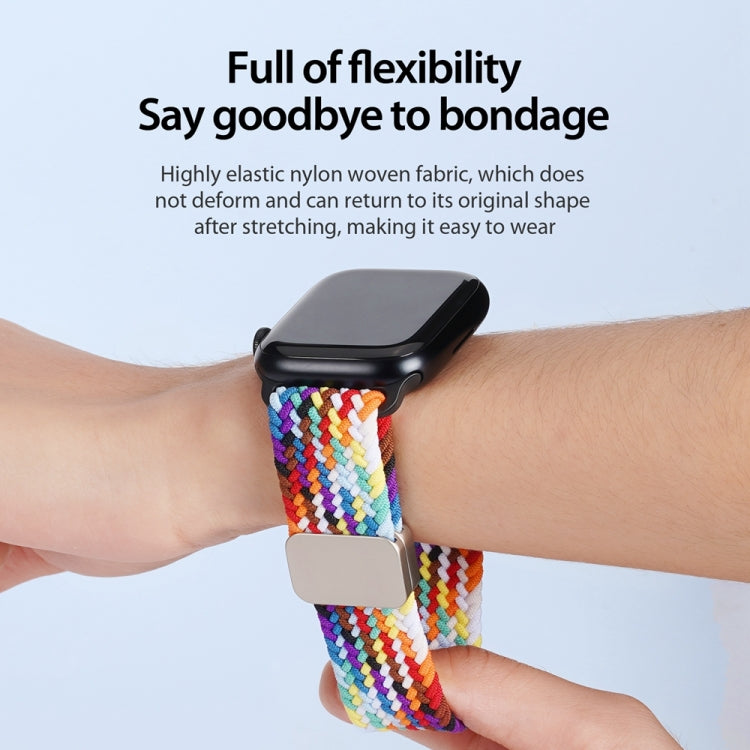 For Apple Watch Series 4 40mm DUX DUCIS Mixture Pro Series Magnetic Buckle Nylon Braid Watch Band(Rainbow) - Watch Bands by DUX DUCIS | Online Shopping South Africa | PMC Jewellery | Buy Now Pay Later Mobicred