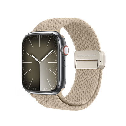 For Apple Watch Series 2 38mm DUX DUCIS Mixture Pro Series Magnetic Buckle Nylon Braid Watch Band(Beige) - Watch Bands by DUX DUCIS | Online Shopping South Africa | PMC Jewellery | Buy Now Pay Later Mobicred