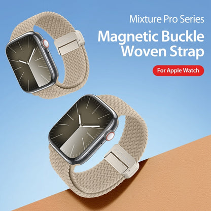 For Apple Watch 42mm DUX DUCIS Mixture Pro Series Magnetic Buckle Nylon Braid Watch Band(Beige) - Watch Bands by DUX DUCIS | Online Shopping South Africa | PMC Jewellery | Buy Now Pay Later Mobicred