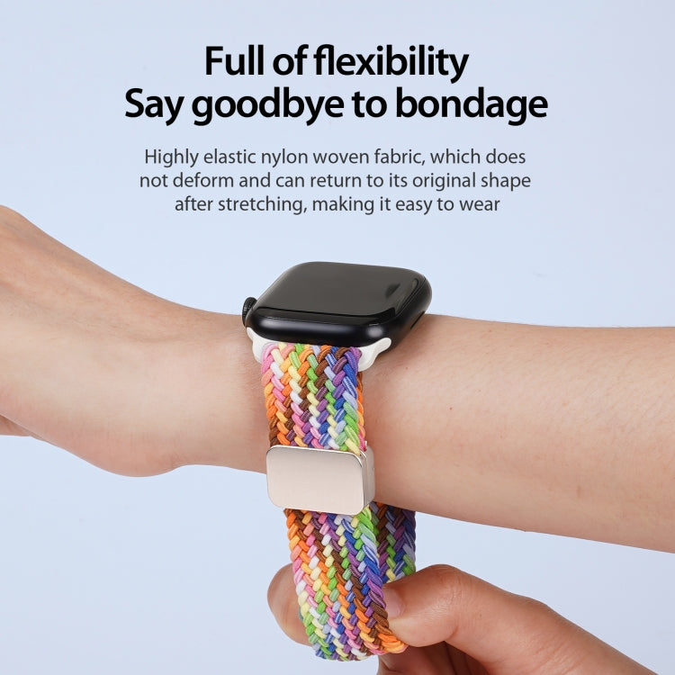 For Apple Watch 42mm DUX DUCIS Mixture Pro Series Magnetic Buckle Nylon Braid Watch Band(New Rainbow) - Watch Bands by DUX DUCIS | Online Shopping South Africa | PMC Jewellery | Buy Now Pay Later Mobicred