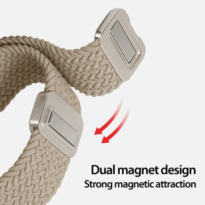 For Apple Watch 38mm DUX DUCIS Mixture Pro Series Magnetic Buckle Nylon Braid Watch Band(Beige) - Watch Bands by DUX DUCIS | Online Shopping South Africa | PMC Jewellery | Buy Now Pay Later Mobicred