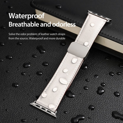 For Apple Watch SE 2023 44mm DUX DUCIS YA Series Magnetic Buckle Genuine Leather Watch Band(White) - Watch Bands by DUX DUCIS | Online Shopping South Africa | PMC Jewellery | Buy Now Pay Later Mobicred