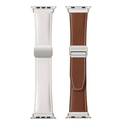 For Apple Watch Series 5 40mm DUX DUCIS YA Series Magnetic Buckle Genuine Leather Watch Band(White) - Watch Bands by DUX DUCIS | Online Shopping South Africa | PMC Jewellery | Buy Now Pay Later Mobicred