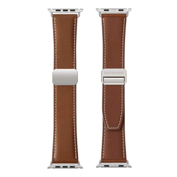 For Apple Watch Series 4 40mm DUX DUCIS YA Series Magnetic Buckle Genuine Leather Watch Band(Brown) - Watch Bands by DUX DUCIS | Online Shopping South Africa | PMC Jewellery | Buy Now Pay Later Mobicred