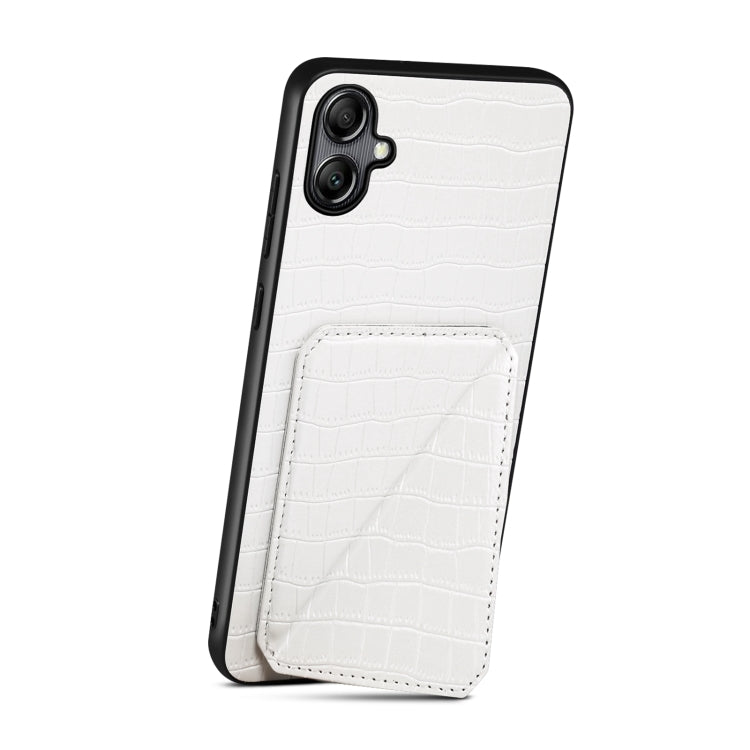 For Samsung Galaxy S24 Ultra 5G Denior Imitation Crocodile Leather Back Phone Case with Holder(White) - Galaxy S24 Ultra 5G Cases by Denior | Online Shopping South Africa | PMC Jewellery | Buy Now Pay Later Mobicred