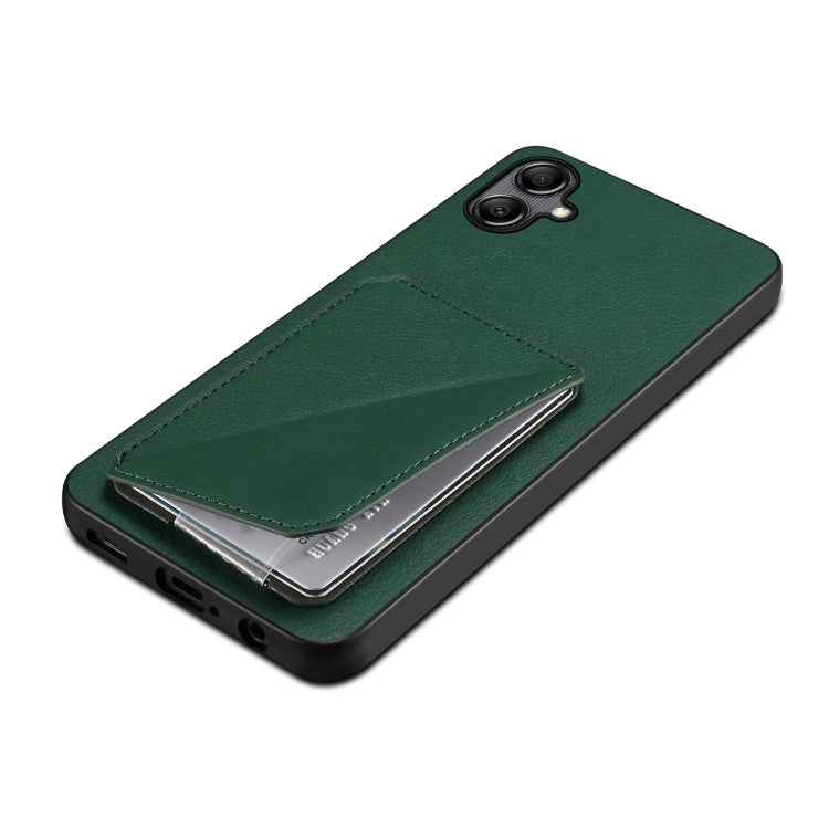 For Samsung Galaxy S24 5G Denior Imitation Calf Leather Back Phone Case with Holder(Green) - Galaxy S24 5G Cases by Denior | Online Shopping South Africa | PMC Jewellery | Buy Now Pay Later Mobicred