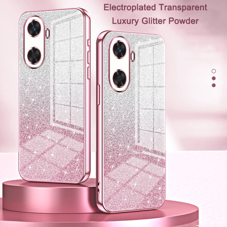 For Huawei Pura 70 Pro Gradient Glitter Powder Electroplated Phone Case(Transparent) - Huawei Cases by PMC Jewellery | Online Shopping South Africa | PMC Jewellery | Buy Now Pay Later Mobicred