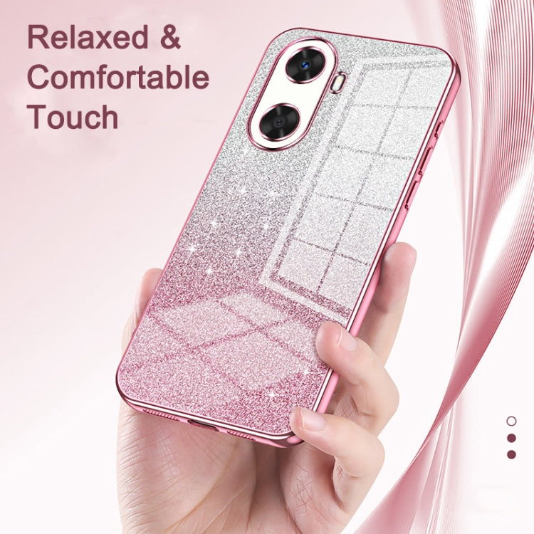 For Huawei P60 / P60 Pro Gradient Glitter Powder Electroplated Phone Case(Silver) - Huawei Cases by PMC Jewellery | Online Shopping South Africa | PMC Jewellery