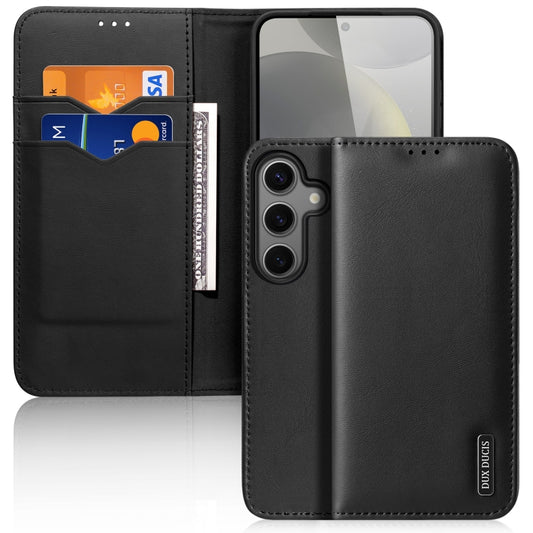 For Samsung Galaxy S25 5G DUX DUCIS Hivo Series Cowhide + PU + TPU Flip Phone Case(Black) - Galaxy S25 5G Cases by DUX DUCIS | Online Shopping South Africa | PMC Jewellery | Buy Now Pay Later Mobicred