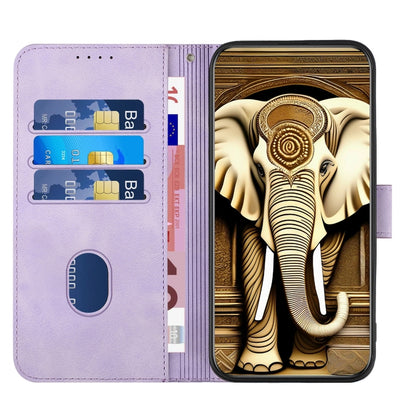 For Xiaomi Redmi K70 YX0060 Elephant Head Embossed Phone Leather Case with Lanyard(Light Purple) - K70 Cases by PMC Jewellery | Online Shopping South Africa | PMC Jewellery | Buy Now Pay Later Mobicred