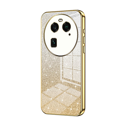 For OPPO Find X6 Gradient Glitter Powder Electroplated Phone Case(Gold) - OPPO Cases by PMC Jewellery | Online Shopping South Africa | PMC Jewellery | Buy Now Pay Later Mobicred