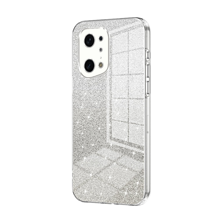 For OPPO Find X5 Pro Gradient Glitter Powder Electroplated Phone Case(Transparent) - OPPO Cases by PMC Jewellery | Online Shopping South Africa | PMC Jewellery | Buy Now Pay Later Mobicred