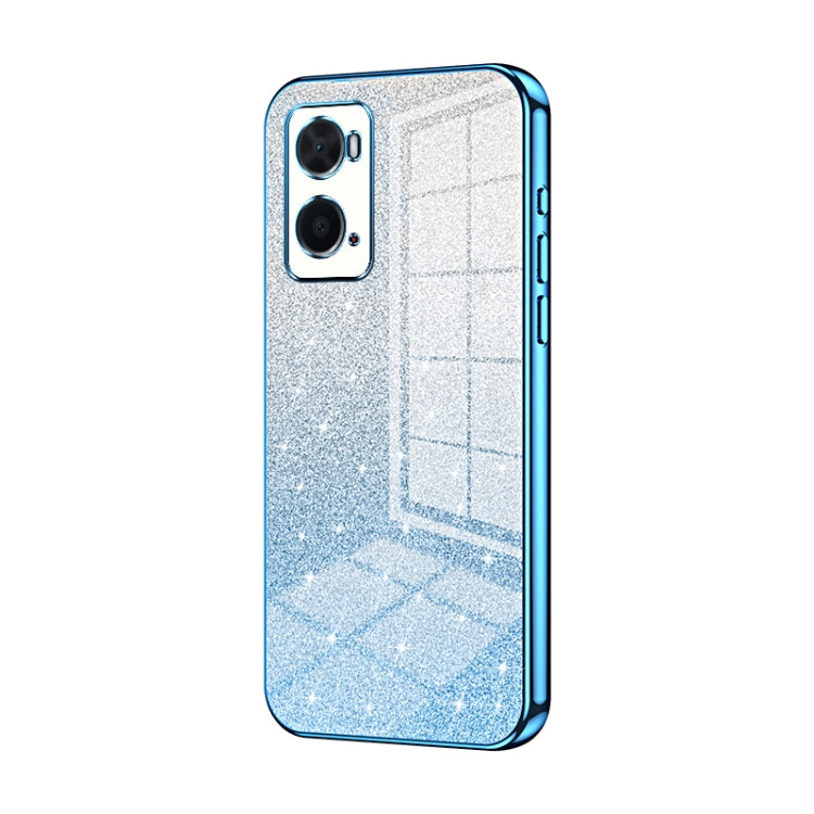 For OPPO A36 / A76 / A96 4G Global Gradient Glitter Powder Electroplated Phone Case(Blue) - OPPO Cases by PMC TechLife | Online Shopping South Africa | PMC TechLife | Buy Now Pay Later Mobicred