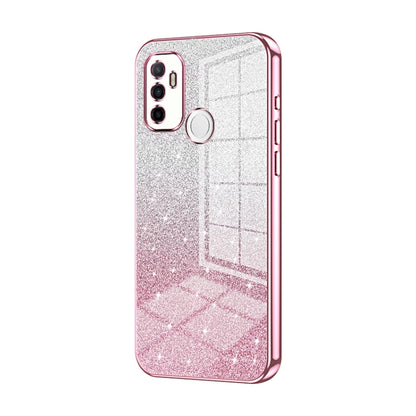 For OPPO A53 2020 / A32 / A11s  Gradient Glitter Powder Electroplated Phone Case(Pink) - OPPO Cases by PMC Jewellery | Online Shopping South Africa | PMC Jewellery | Buy Now Pay Later Mobicred