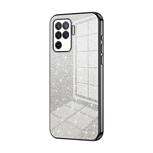 For OPPO A94 4G Gradient Glitter Powder Electroplated Phone Case(Black) - OPPO Cases by PMC Jewellery | Online Shopping South Africa | PMC Jewellery | Buy Now Pay Later Mobicred