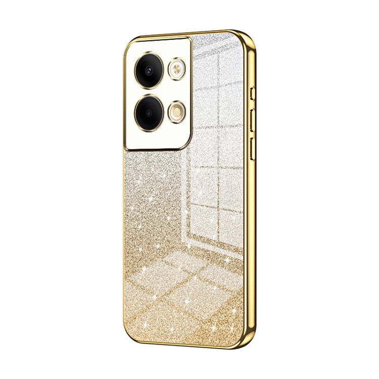 For OPPO Reno9 / Reno9 Pro Gradient Glitter Powder Electroplated Phone Case(Gold) - OPPO Cases by PMC Jewellery | Online Shopping South Africa | PMC Jewellery | Buy Now Pay Later Mobicred