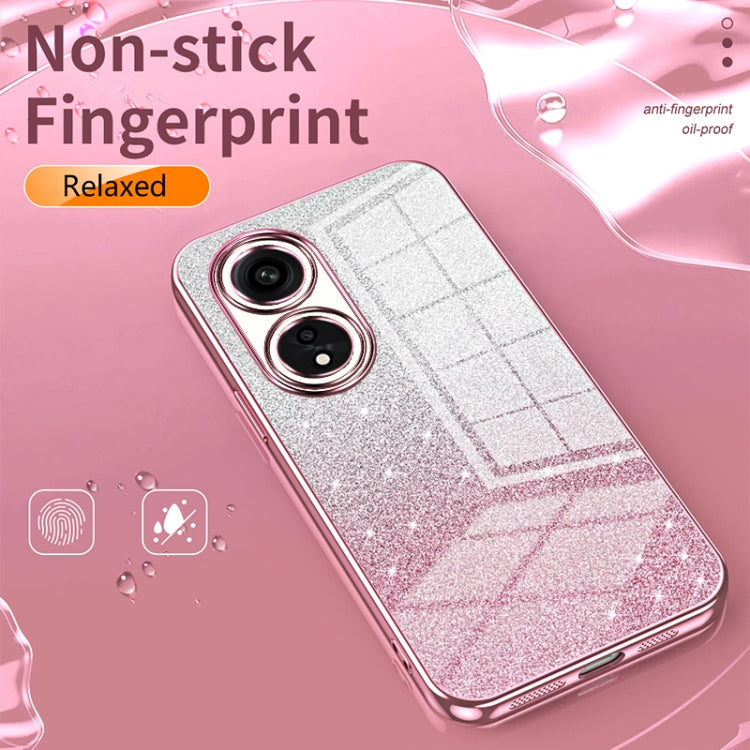 For OPPO A93s 5G Gradient Glitter Powder Electroplated Phone Case(Silver) - OPPO Cases by PMC Jewellery | Online Shopping South Africa | PMC Jewellery | Buy Now Pay Later Mobicred