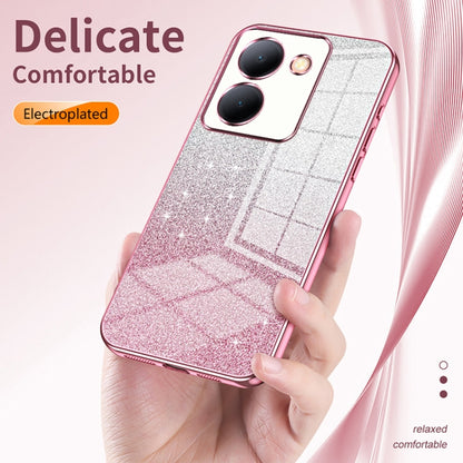 For vivo X100 Pro Gradient Glitter Powder Electroplated Phone Case(Transparent) - X100 Pro Cases by imak | Online Shopping South Africa | PMC Jewellery | Buy Now Pay Later Mobicred