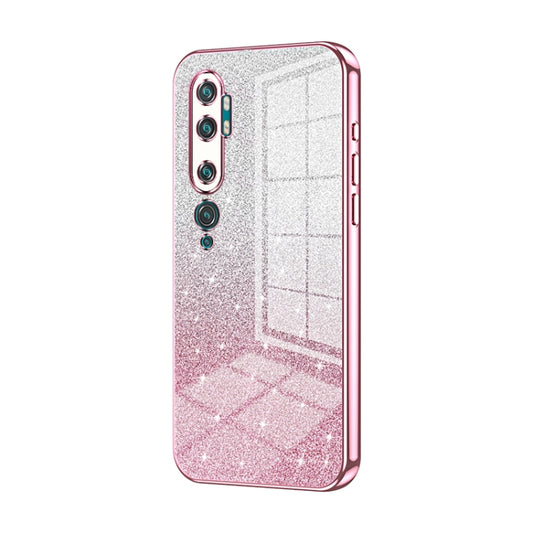 For Xiaomi Mi CC9 Pro / Mi Note 10 Gradient Glitter Powder Electroplated Phone Case(Pink) - Xiaomi Cases by PMC Jewellery | Online Shopping South Africa | PMC Jewellery