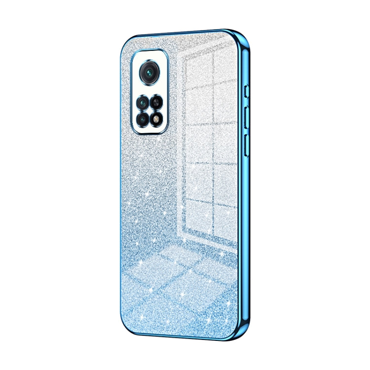 For Xiaomi Redmi K30S / Mi 10T Pro 5G Gradient Glitter Powder Electroplated Phone Case(Blue) - Xiaomi Cases by PMC Jewellery | Online Shopping South Africa | PMC Jewellery | Buy Now Pay Later Mobicred