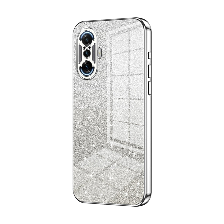 For Xiaomi Redmi K40 Gaming/Poco F3 GT Gradient Glitter Powder Electroplated Phone Case(Silver) - Xiaomi Cases by PMC Jewellery | Online Shopping South Africa | PMC Jewellery | Buy Now Pay Later Mobicred