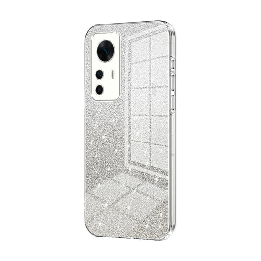 For Xiaomi Redmi K50 Ultra / Xiaomi 12T Gradient Glitter Powder Electroplated Phone Case(Transparent) - Xiaomi Cases by PMC Jewellery | Online Shopping South Africa | PMC Jewellery | Buy Now Pay Later Mobicred