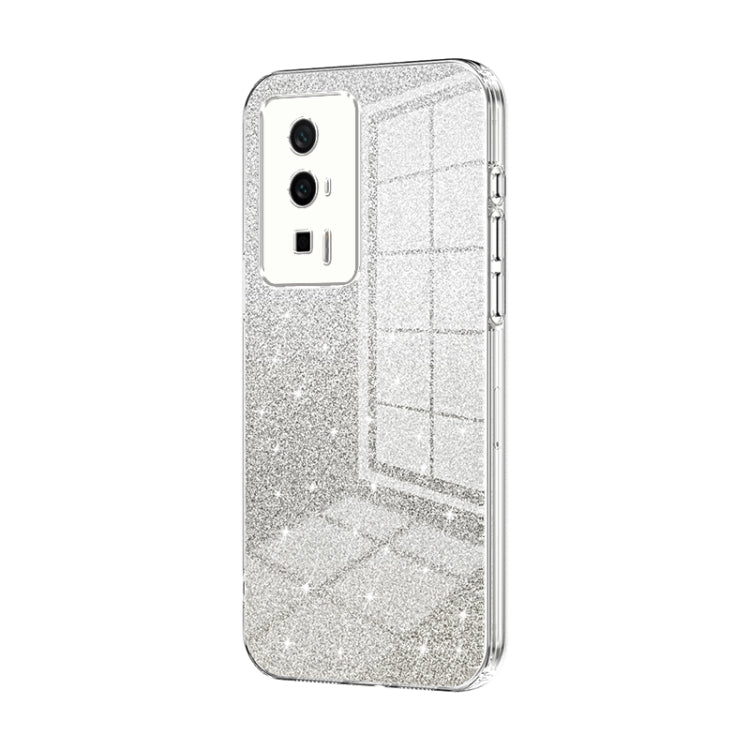 For Xiaomi Redmi K60 / K60 Pro Gradient Glitter Powder Electroplated Phone Case(Transparent) - Xiaomi Cases by PMC Jewellery | Online Shopping South Africa | PMC Jewellery | Buy Now Pay Later Mobicred