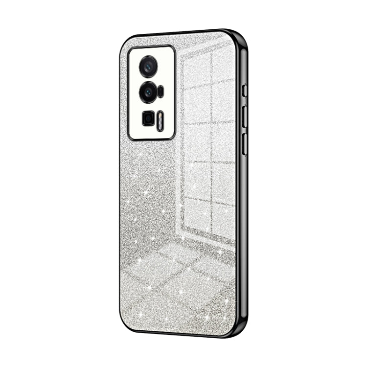 For Xiaomi Redmi K60 / K60 Pro Gradient Glitter Powder Electroplated Phone Case(Black) - Xiaomi Cases by PMC TechLife | Online Shopping South Africa | PMC TechLife | Buy Now Pay Later Mobicred