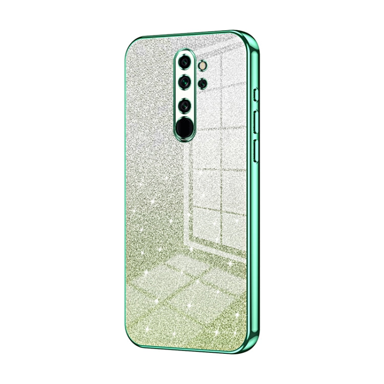 For Xiaomi Redmi Note 8 Pro Gradient Glitter Powder Electroplated Phone Case(Green) - Xiaomi Cases by PMC TechLife | Online Shopping South Africa | PMC TechLife | Buy Now Pay Later Mobicred